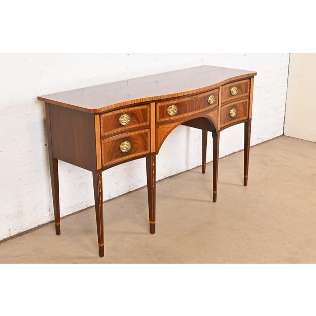 Councill Furniture Councill Federal Inlaid Flame Mahogany and Satinwood Sideboard Credenza For Sale - Image 4 of 14
