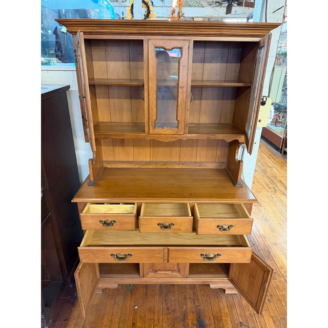 Traditional Mid 20th Century Traditional Wood China Hutch For Sale - Image 3 of 6