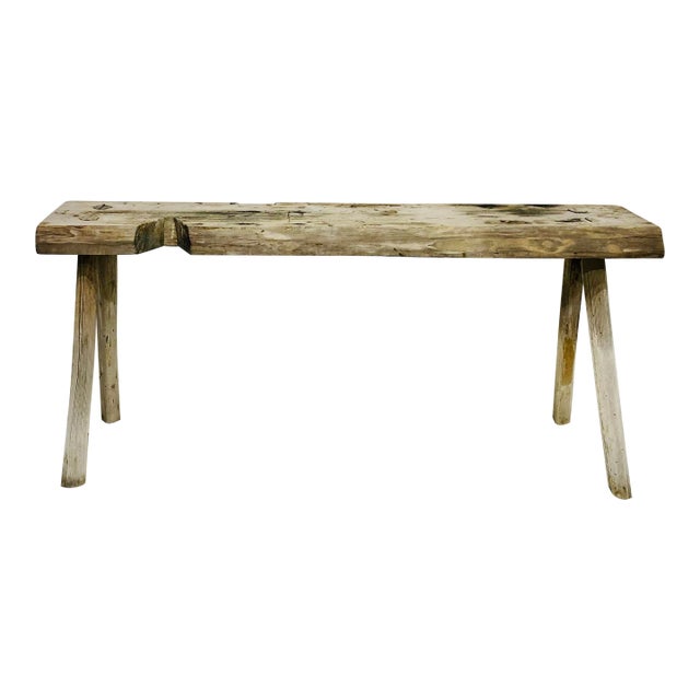 Late 19th Century Antique Hand Crafted Wooden Saw Horse Table Bench For Sale