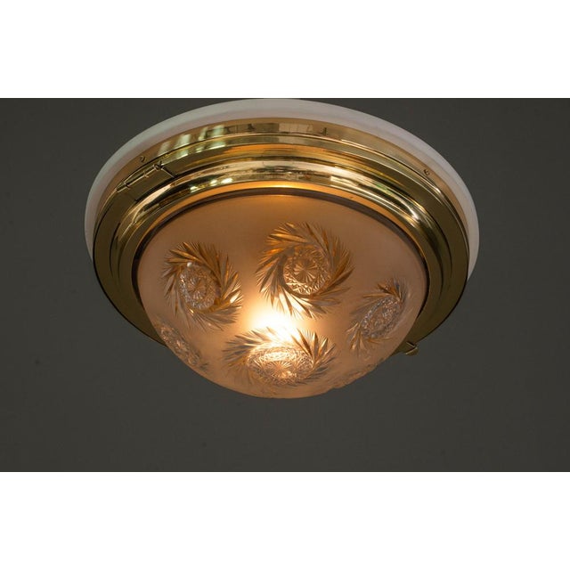 Art Deco Ceiling Lamp with Cut Glass Shade, Vienna, 1920s For Sale - Image 16 of 18