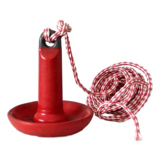 Vintage Roloff Supreme Red Mushroom Boat Anchor With Rope For Sale