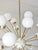 21st Century Nova Polished Brass Glossy White Murano Sputnik Chandelier by Fabio LTD For Sale - Image 6 of 6