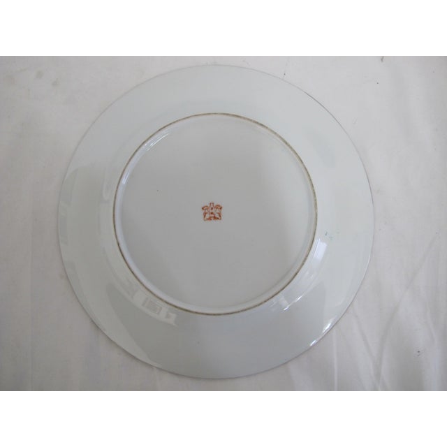 Mid 20th Century Japanese Porcelain Famille 5 Roosters Bird Butterfly Medallion 10 1/4" Plate For Sale - Image 5 of 5