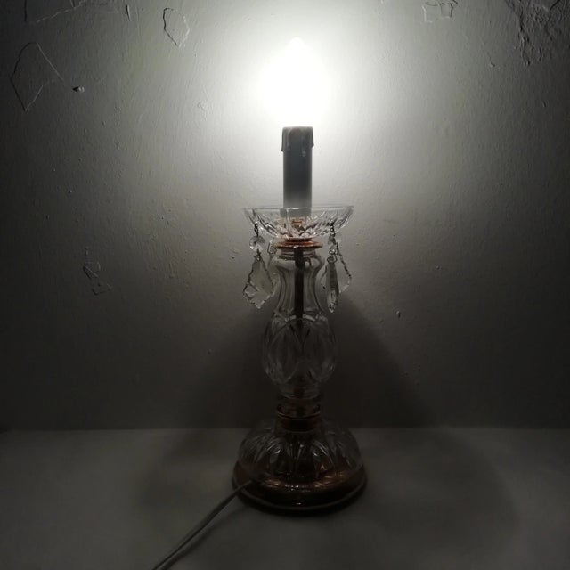 Metal Glass Table Lamp, 1980s For Sale - Image 7 of 13