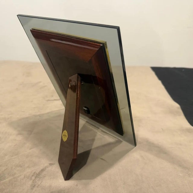 Mid-Century Modern 1960s Mid-Century Modern Brass and Smoked Glass Luxury Italian Picture Frame For Sale - Image 3 of 14