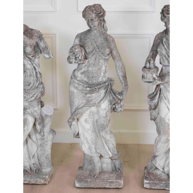 Set of Four Italian 1930s Neoclassical Garden Sculptures, The Four Seasons For Sale - Image 10 of 15