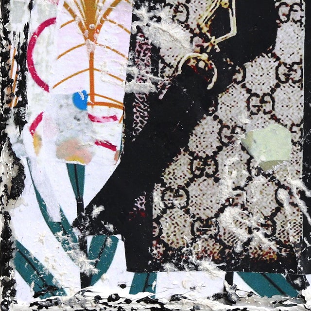 Gucci Glam - Abstract Colorful Textural Luxury Inspired Collage Original Artwork by Marion Duschletta For Sale - Image 4 of 10