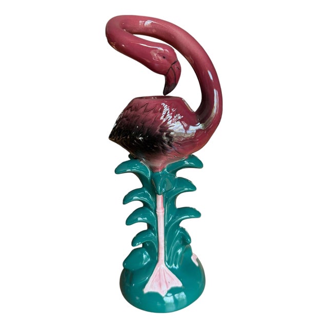 1980s Pink Flamingo Candlestick Holder For Sale
