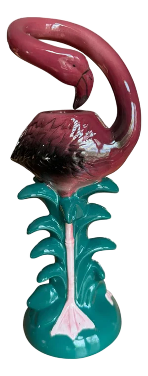 1980s Pink Flamingo Candlestick Holder