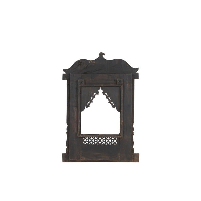 Antique Indian Carved Teakwood Frame For Sale - Image 4 of 4