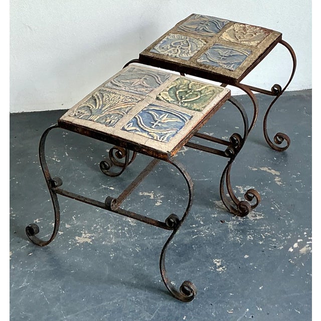 This evocative pair of vintage Italian accent tables captures the rustic elegance and enduring craftsmanship of mid-20th...
