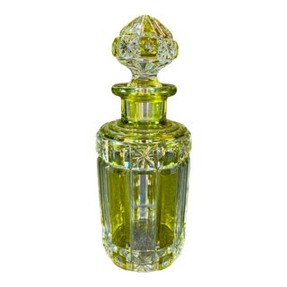 Early 20th Century French Cristalleries De Nancy Paneled Glass Perfume Bottle For Sale