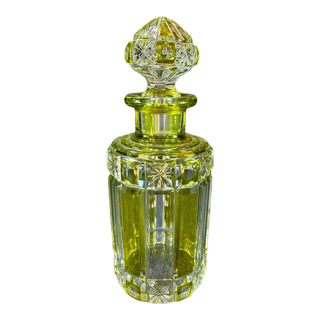 Early 20th Century French Cristalleries De Nancy Paneled Glass Perfume Bottle For Sale