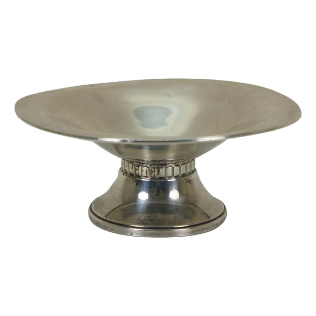 Late 20th Century Wallace Sterling Silver 4798 Modernique Candy Nut Bon Dish Compote 102g For Sale