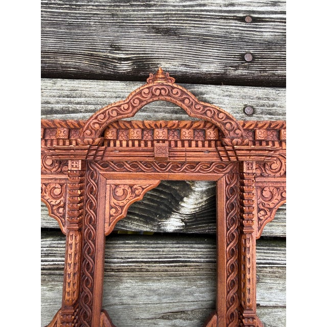 Mid 20th Century Nepalese Royal Kumari Window Frame Picture Frame For Sale - Image 5 of 10