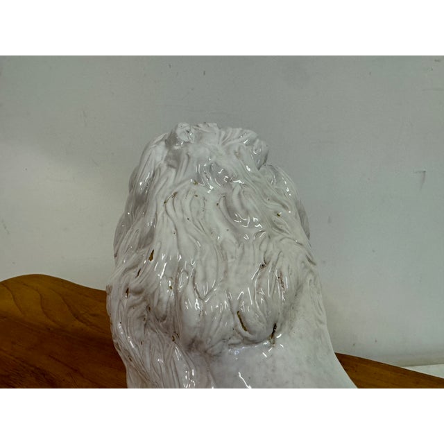 Vintage Italian Glazed Ceramic Lion, 1970s For Sale - Image 3 of 11