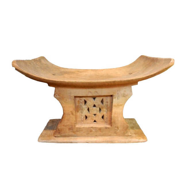 Old Ashanti Carved Wood Stool Ghana | Chairish