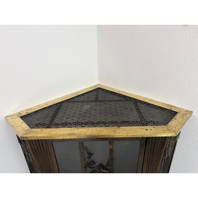Brass Corner Fireplace Screen attributed to Dagobert Peche, 1890s For Sale - Image 3 of 16