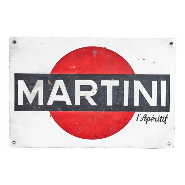 Vintage Martini Plaque For Sale