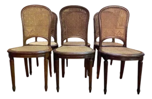 Louis Xvi Style Cane Dining Chairs, Set of 6