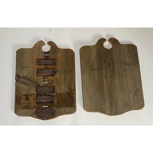Mid 20th Century Vintage Rustic Sailing Ship Wood Relief Wall Panels, Pair For Sale - Image 5 of 11