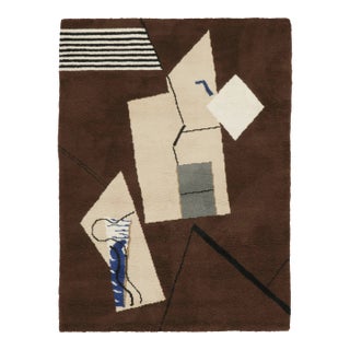 Contemporary Mid-Century Modern Inspired by Eileen Gray Wool Rug, India For Sale