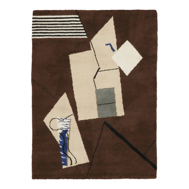 Contemporary Mid-Century Modern Inspired by Eileen Gray Wool Rug, India For Sale