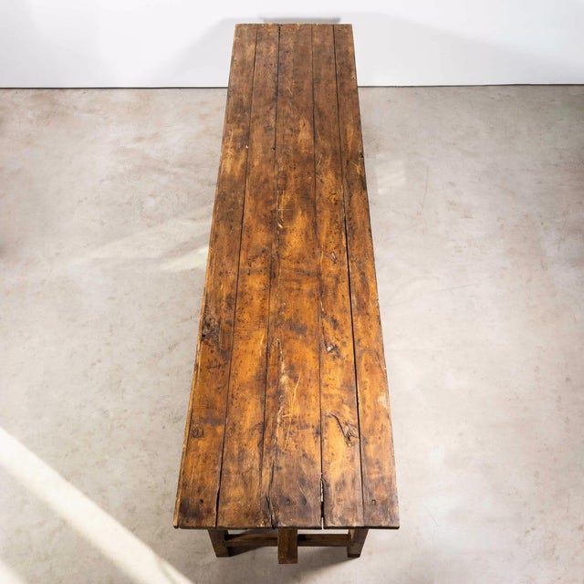 Brown Large French Farmhouse Table, 1940s For Sale - Image 8 of 16