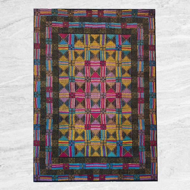 Italian Geometric Woolen Rug by Missoni for T&J Vestor, 1980s For Sale - Image 4 of 13