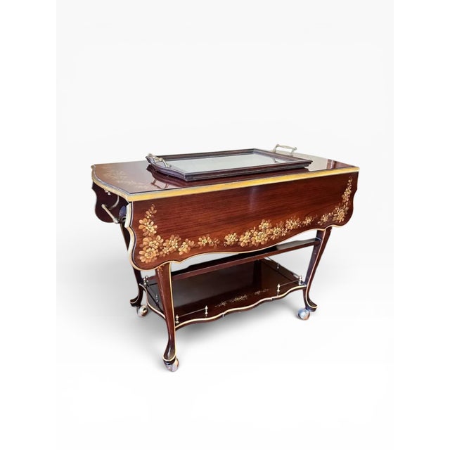 English 1980s Union National Furniture Company Flip Top Butler's Cart For Sale - Image 3 of 15