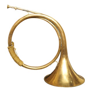Antique French Brass Hunting Horn, “Le Cor De Chasse”, Early 1900s For Sale