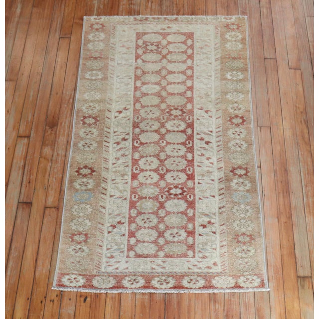 Zabihi Collection Soft Brown Persian Kurd Scatter Rug For Sale - Image 4 of 8