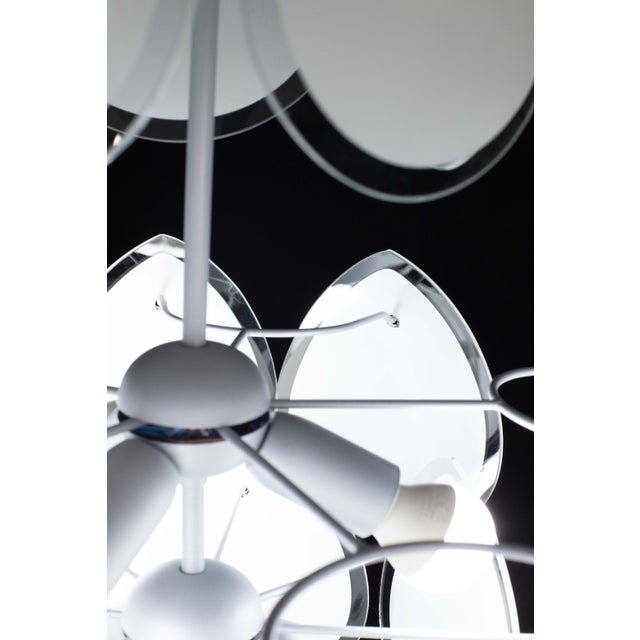 Vistosi White Murano Glass Teardrop-Shaped Discs Chandelier, Italy, 1970s For Sale - Image 10 of 15
