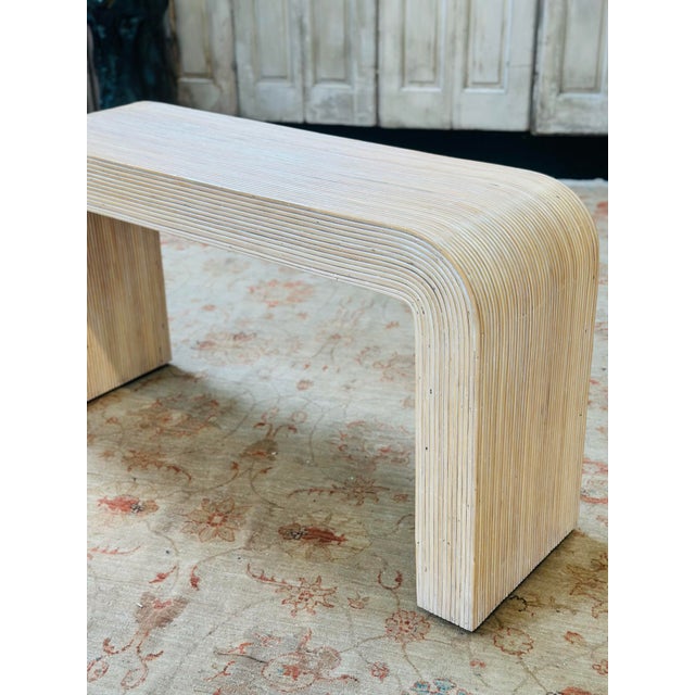 Contemporary Vintage Pencil Reed Console Table For Sale - Image 3 of 11