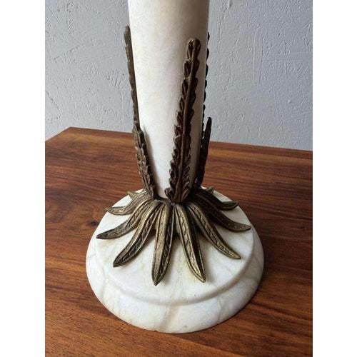 Alabaster Table Lamps with Opaline Glass Globes, 1970s, Set of 2 For Sale - Image 11 of 13