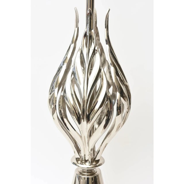 Mid Century Modern Rembrandt Nickel Silver Abacus Table Lamps Pair of Restored For Sale - Image 4 of 11