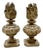 Italian Carved Wood Flame Urns, 18th Century For Sale
