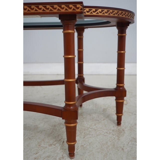 John Widdicomb Neoclassical Glass Top Coffee Table For Sale - Image 11 of 14