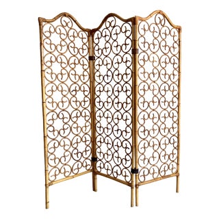 Vintage Italian Wicker Screen, 1960s For Sale