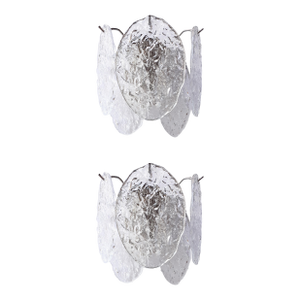 Mid-Century Modern Style “Nuvoletta” Murano Style Glass Disc Wall Sconce