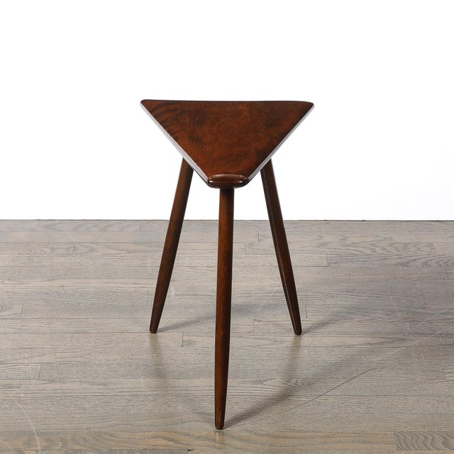 Mid-Century Modernist Triangular Side Table With Tapered Supports Signed Cushman For Sale - Image 13 of 13