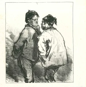 After Gavarni, The Men, Original Lithograph, 1881
