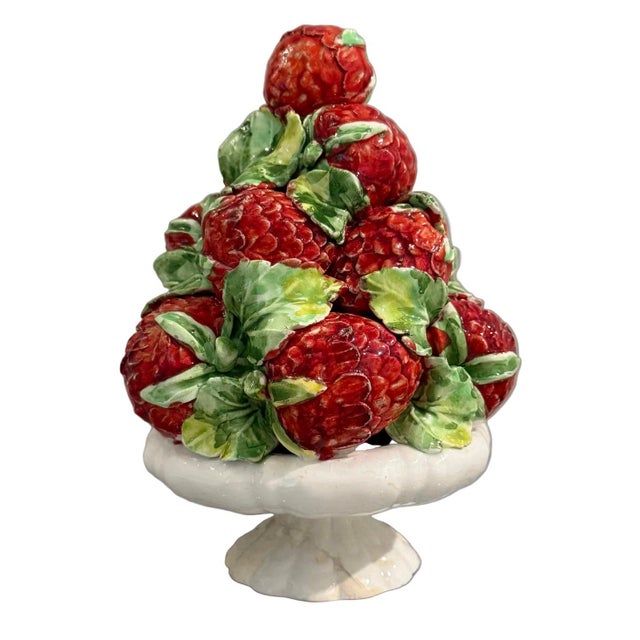 Add a touch of Spring to your table with this hand-painted Italian Majolica Berry topiary centerpiece! Whether you believe...