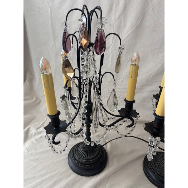 French Early 20th Century French Girandole Candelabra Lamps - a Pair For Sale - Image 3 of 4