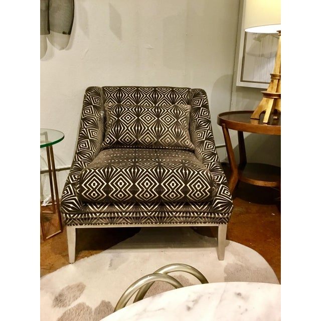 Vangaurd Co. Modern Geometric Chocolate Brown Cut Velvet Chair Chairish