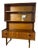 Vintage Teak Bookcase with Glass Doors For Sale