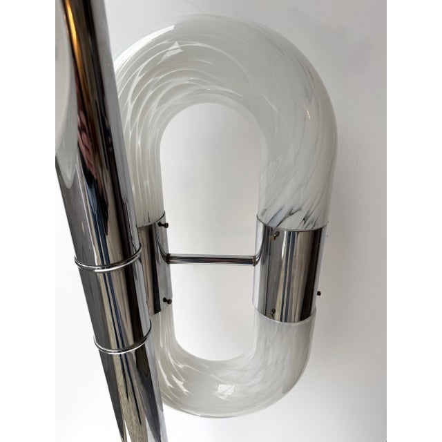 Metal Chain Floor Lamp Murano Glass by Aldo Nason for Mazzega, Italy, 1970s For Sale - Image 12 of 12