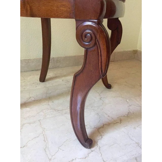 Antique French Empire Walnut Chairs, 1820s, Set of 5 For Sale - Image 6 of 9