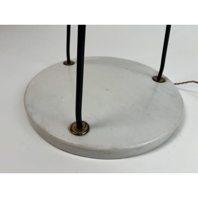 Mid-Century Modern Floor Lamp in Brass with Marble and Opal Glass by Angelo Lelii, Italy, 1950 For Sale - Image 12 of 13