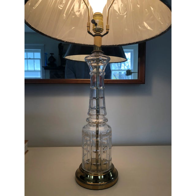 Mid 20th Century Vintage Cut Crystal Lamps French Modern - a Pair For Sale - Image 5 of 6